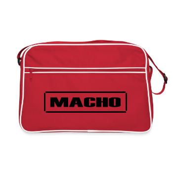 Macho, male, cheeky, sarcasm,fun,gift idea - Retro Bag - red/white - Front