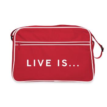 Live Is... Philosophical design that gives conversations - Retro Bag - red/white - Front