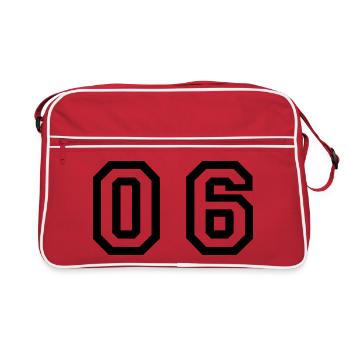 Nummer - 06 - Null Sechs - Retro Tasche - Rot/Weiß - Vorne
