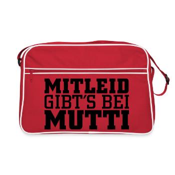 Mitleid gib's bei Mutti - Retro Tasche - Rot/Weiß - Vorne