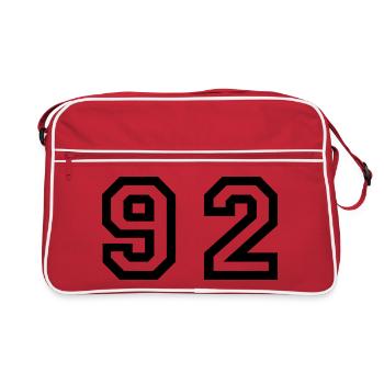Nombre - 92 - Quatre-vingt deux - Sac Retro - rouge/blanc - Devant