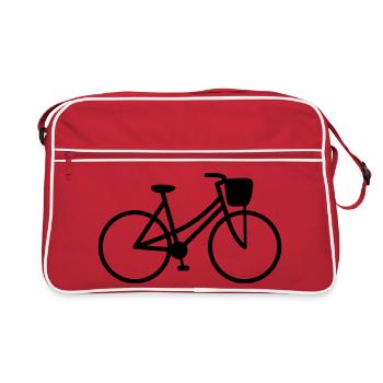 Damenfahrrad - Retro Tasche - Rot/Weiß - Vorne