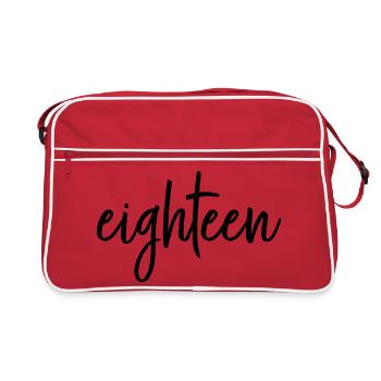 eighteen 18 Geburtstag Jubiläum Geschenk - Retro Tasche - Rot/Weiß - Vorne