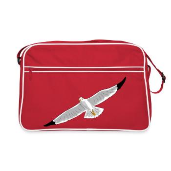 fliegende moewe vogel strand - Retro Tasche - Rot/Weiß - Vorne