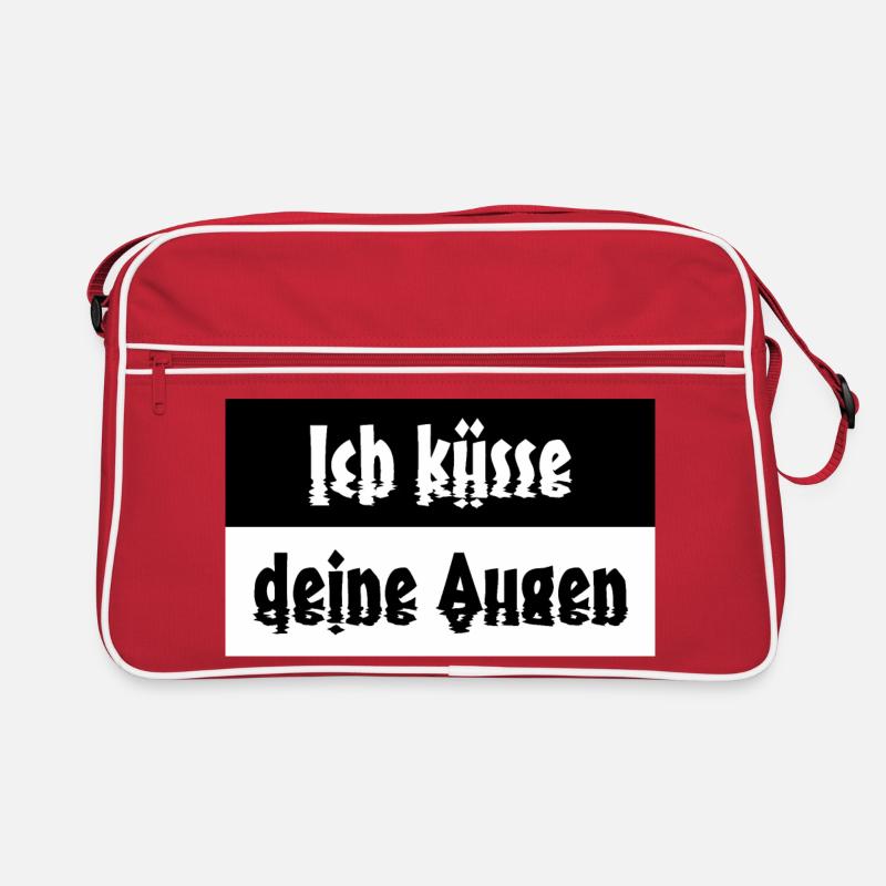 Ich küsse deine Augen Spruch Retro Tasche