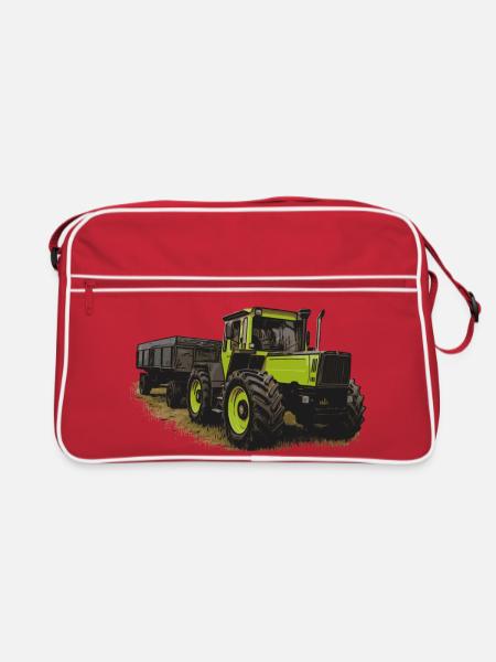MB trac 1600 turbo avec remorque - Sac Retro - rouge/blanc - Devant