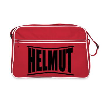 T-Shirt Helmut T-Shirt Geschenkidee - Retro Tasche - Rot/Weiß - Vorne