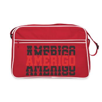 Amerigo t-shirt gift idea stacked text - Retro Bag - red/white - Front