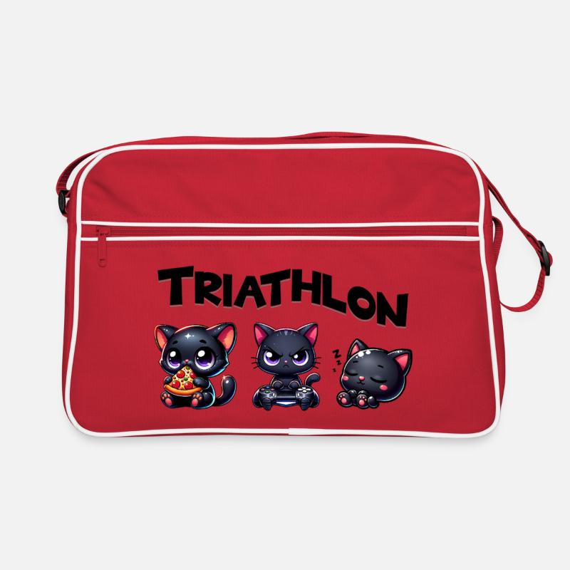 Triathlon Triathlète Chat Sac Retro