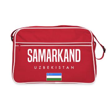 Samarcande, Ouzbékistan - Sac Retro - rouge/blanc - Devant