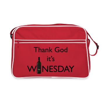 Thank God It ́s Winesday - Retro Bag - red/white - Front