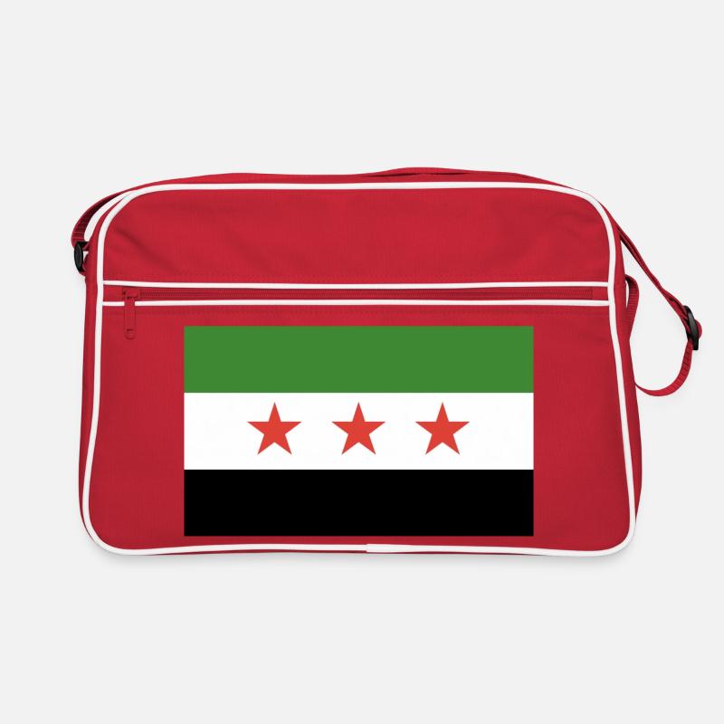 Syrische Flagge - Retro Tasche - Rot/Weiß