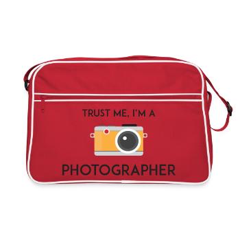 Trust Me I'm a Photographer - Retro Bag - red/white - Front