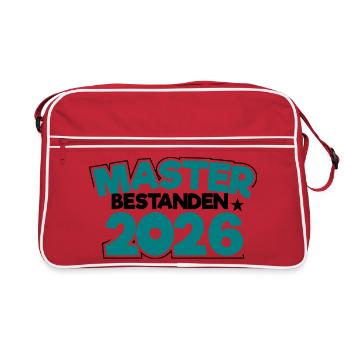 Master 2026 Abschluss Promotion Sponsion - Retro Tasche - Rot/Weiß - Vorne