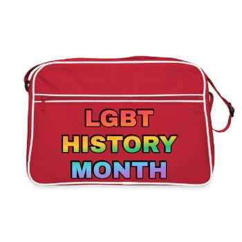 LGBT History Month Gradient Rainbow Text - Retro Bag - red/white - Front