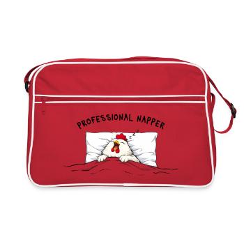 Chemise de nuit officielle Poule pour sieste professionnelle - Sac Retro - rouge/blanc - Devant