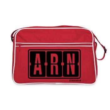 Stockholm ARN, sweat à capuche souvenir de la ville, t-shirt, casquette - Sac Retro - rouge/blanc - Devant