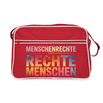 Human rights instead of right-wing people - Cool Pride - Retro Bag - red/white - Front