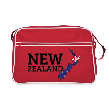 Carte terrestre de la Nouvelle-Zélande Fier Néo-Zélandais - Sac Retro - rouge/blanc - Devant