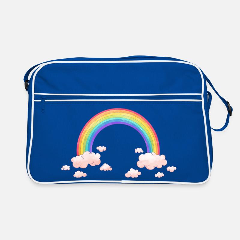 Rainbow dream with clouds Retro Bag