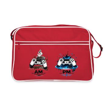 AM Coffee PM Gaming - Retro Bag - red/white - Front