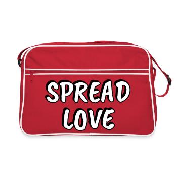 Spread Love Handwritten Typography - Retro Bag - red/white - Front