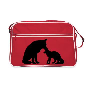 T-shirt Loup Famille - Wolf Family Bond - Sac Retro - rouge/blanc - Devant