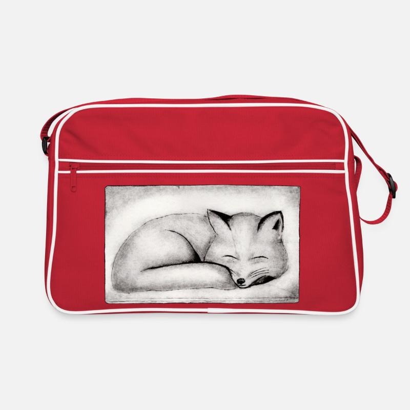 Renard endormi - Gravé à la main imprimable Sac Retro