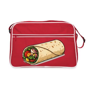 Colourful burrito wrap - Retro Bag - red/white - Front