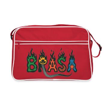 T-shirt Brasa avec flammes – Musique brésilienne - Sac Retro - rouge/blanc - Devant