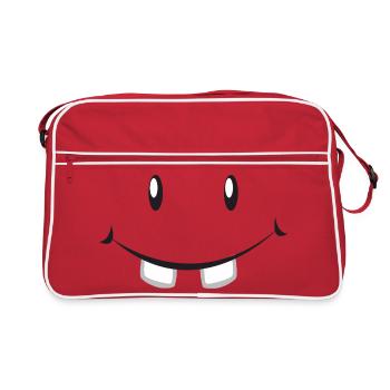 Sourire noir et blanc avec des dents - Sac Retro - rouge/blanc - Devant