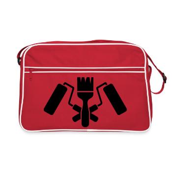 Painter Brush Paint Roller Motif - Retro Bag - red/white - Front