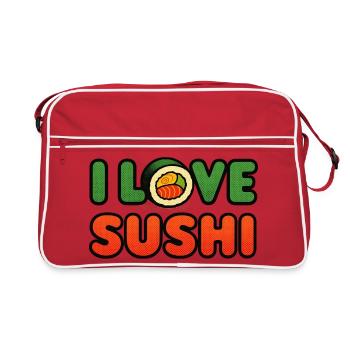 J’adore les sushis dans un look rétro - Sac Retro - rouge/blanc - Devant