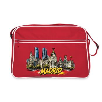 Silhouette graffiti de Madrid - Sac Retro - rouge/blanc - Devant