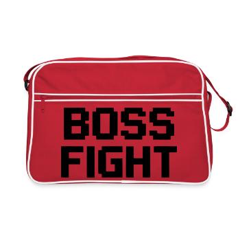 Endgegner Fight Pixel Schriftzug - Retro Tasche - Rot/Weiß - Vorne