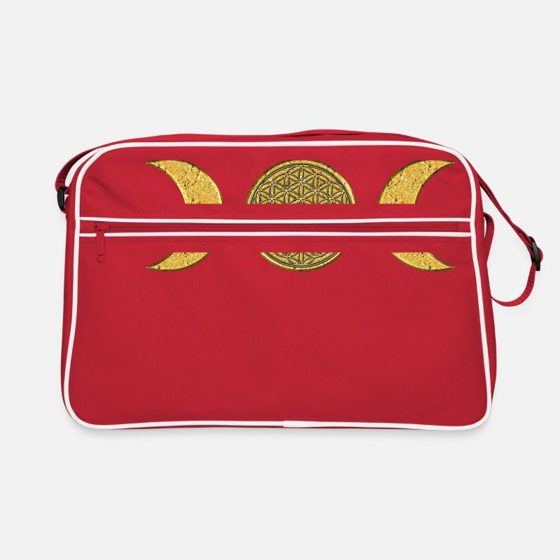 Lune - Fleur de la vie - or Sac Retro