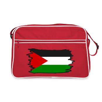 Free palestine - Retro Tasche - Rot/Weiß - Vorne