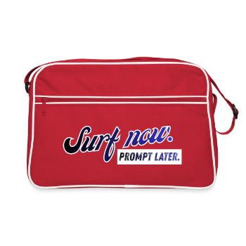 Surf now. Prompt later. Retro Design - Retro Bag - red/white - Front