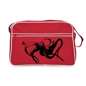 Octopus, poulpes, seiches, fruits de mer - Sac Retro - rouge/blanc - Devant