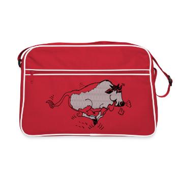 Pinzgau Bull funny - Retro Bag - red/white - Front