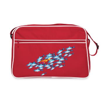 le poisson coloré dans l’essaim de poisson - Sac Retro - rouge/blanc - Devant
