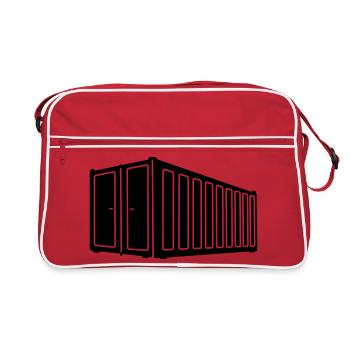 Logo logistique de l’image shadow du conteneur maritime - Sac Retro - rouge/blanc - Devant
