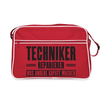 Slogan de soutien technicien de service pour les artisans - Sac Retro - rouge/blanc - Devant
