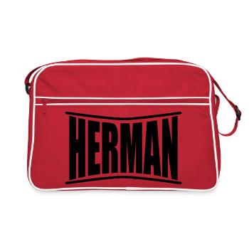 nom t-shirt Herman t-shirt idée cadeau - Sac Retro - rouge/blanc - Devant
