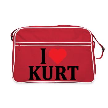 t-shirt name I love Kurt t-shirt gift idea - Retro Bag - red/white - Front