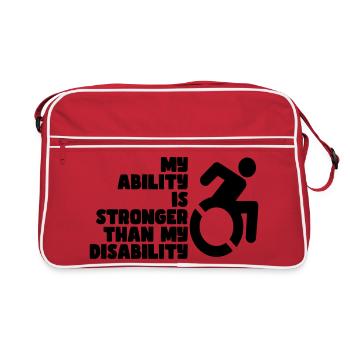 My strength is greater than my disability # - Retro Bag - red/white - Front