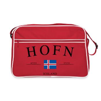 Höfn Island – Holiday Souvenir &amp; Gift - Retro Bag - red/white - Front