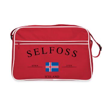 Selfoss Island – Holiday Souvenir &amp; Gift - Retro Bag - red/white - Front