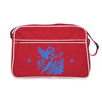 Blaue Blume Amor - Retro Tasche - Rot/Weiß - Vorne