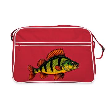 Perch Perch Perch Perch Fishing Perch Perch Perch - Retro Bag - red/white - Front